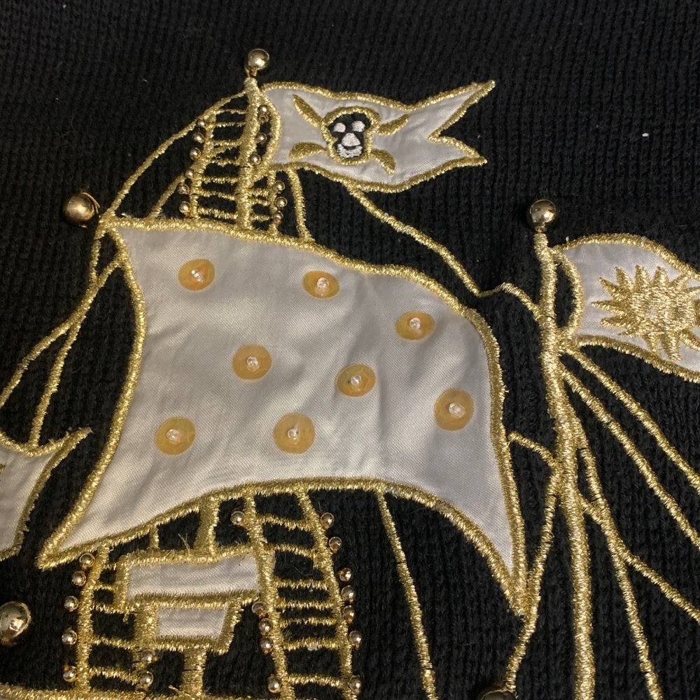 Sandylo Vintage  Nautical Sweater with Embellised Ship Design - Picture 11 of 11